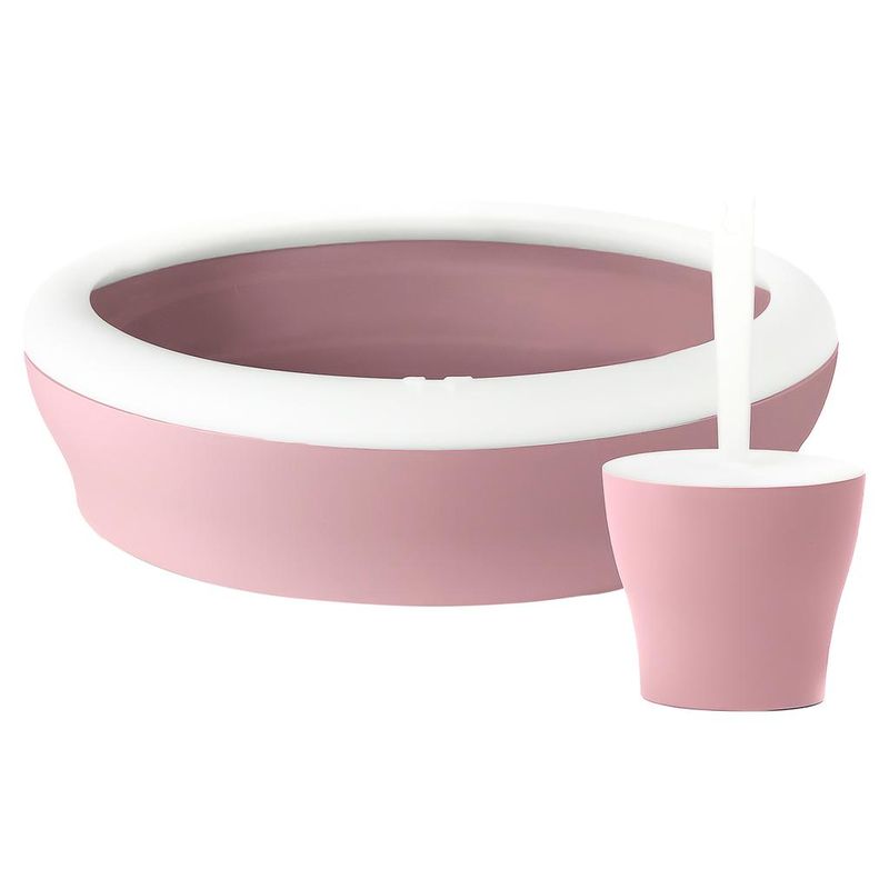 Туалет-лоток "Vicci-Cat" с совком и подставкой в комплекте, 53 х 40 х 16 / 13 х 10 х 26 см розовый