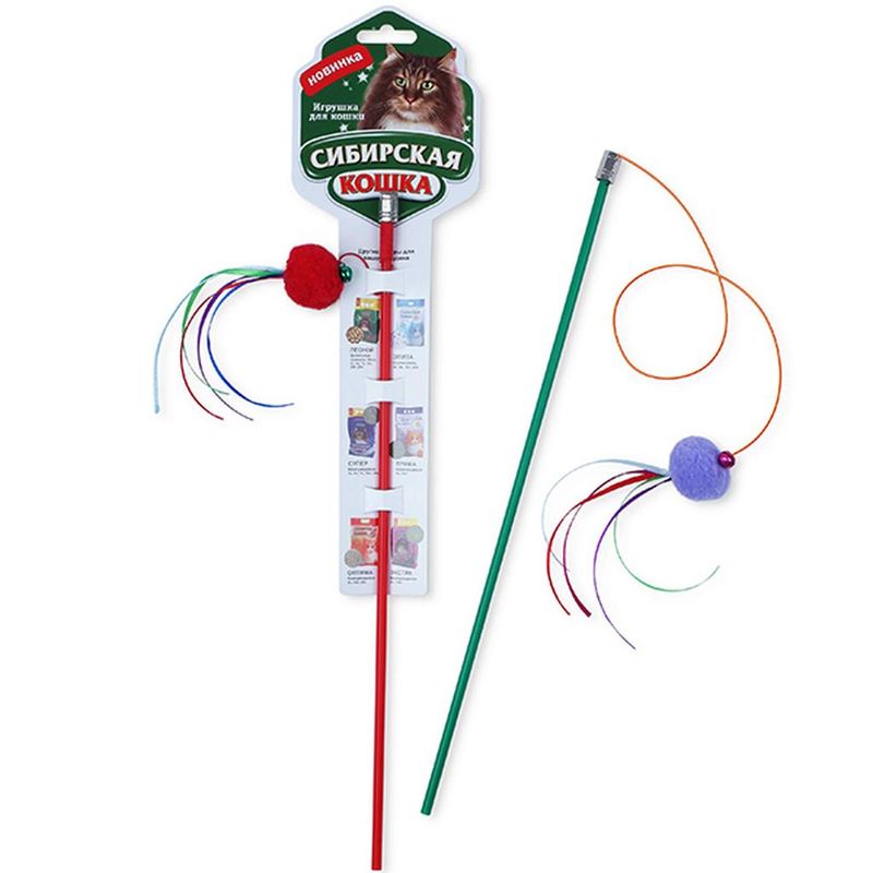 Дразнилка-удочка мышь плюшевая