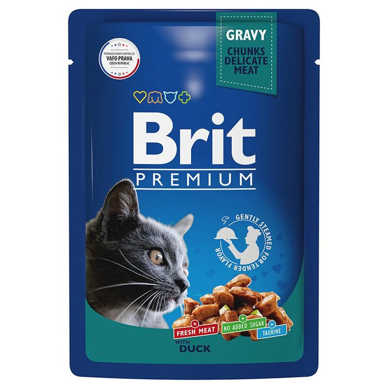 Brit Cat Premium Pouches with Duck 85 гр