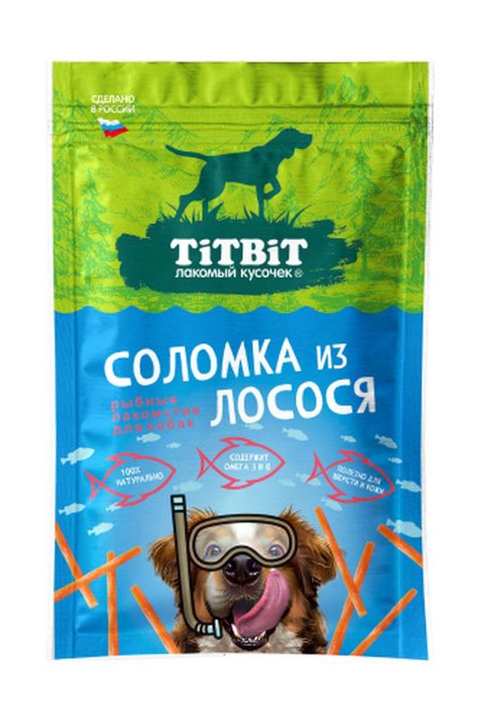 Соломка из лосося лакомство для собак 80 гр