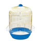 Клетка для птиц круглая с аксессуарами, d 33,5 х 53,5 см золото