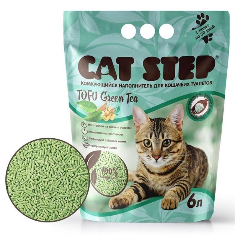 CAT STEP Tofu Green Tea 6 л