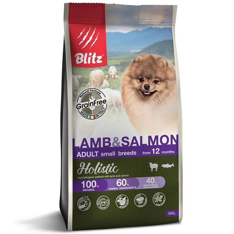 Blitz Holistic Lamb & Salmon Adult Dog Small Breeds (Grain Free) 500 гр