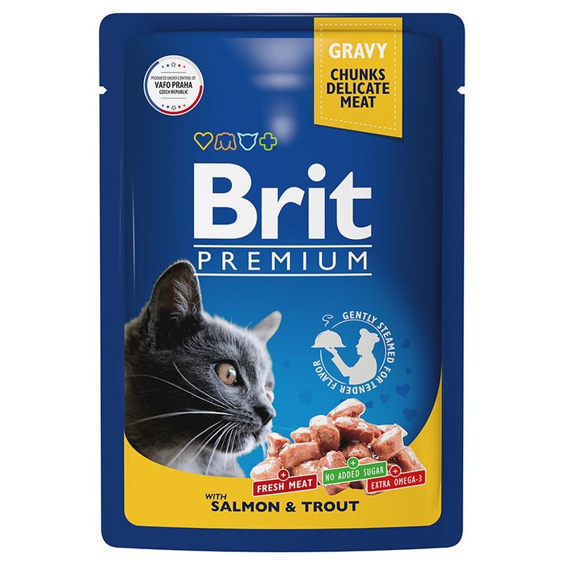 Brit Premium Cat Pouches with Salmon & Trout 85 гр