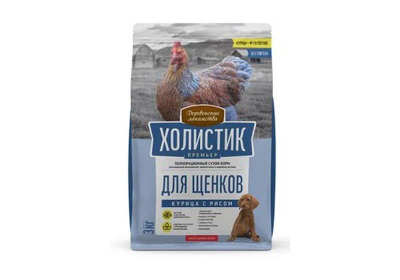 Сухой корм для щенков всех пород со вкусом курица с рисом 1 кг