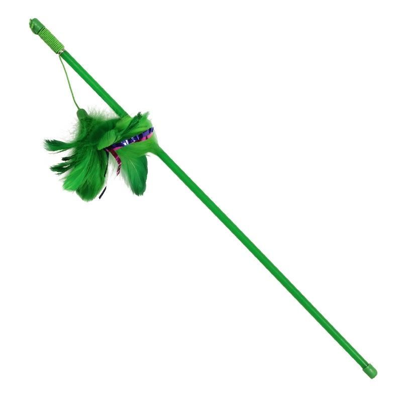 Удочка-дразнилка «Перья» 50 / 10 см синие