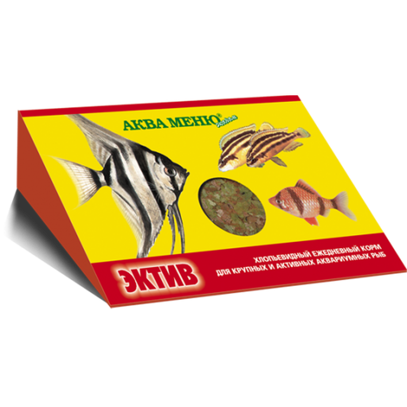 Хлопьевидный ежедневный корм для крупных и активных аквариумных рыб "Эктив" 11 гр